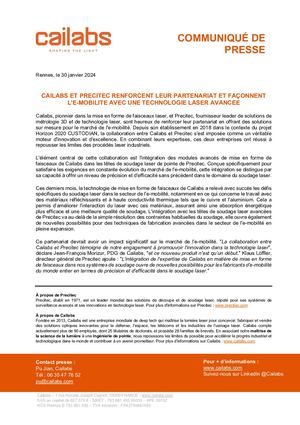 20240130 Cailabs CP Partenariat Précitec