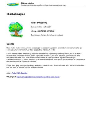 El árbol Mágico Autor Pedro Pablo Sacristán