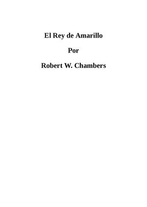 El Rey De Amarillo Autor Robert W Chambers