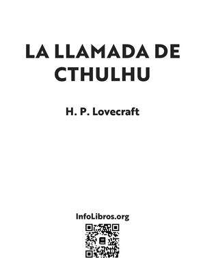 La Llamada De Cthulhu H P Lovecraft