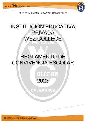 REGLAMENTO DE CONVIVENCIA ESCOLAR