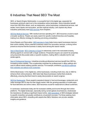 6 Industries That Need Seo The Most