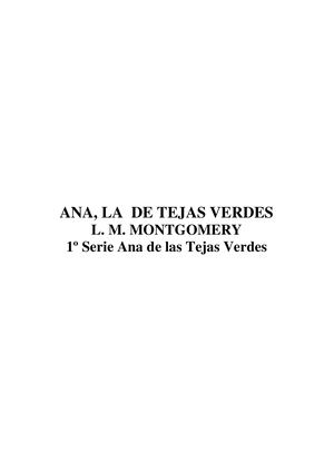 15 Ana La De Tejas Verdes Autor Lucy Maud Montgomery