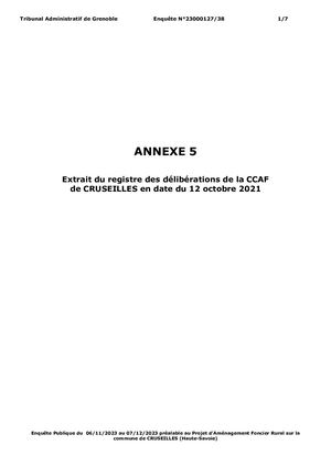 Extrait Du Registre Des Délibérations De La Ccaf De Cruseilles En Date Du 12 Octobre 2021