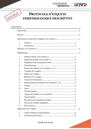 3-Model de protocole d’enquête épidémiologique descriptive