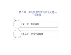 劳动法7第六章劳动监察劳动争议处理