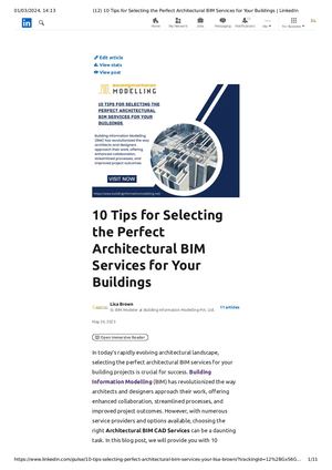 Calaméo - 10 Tips For Selecting The Perfect Architectural Bim Services ...