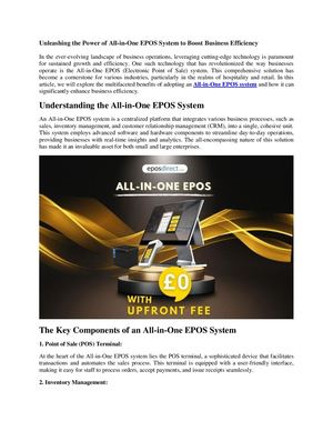 Unleashing The Power Of All In One Epos System To Boost Business Efficiency
