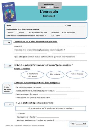 Enrequin - Fiches Eleves Et Corrigés- Editions Syros