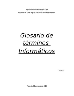 Glosario De Términos Informáticos