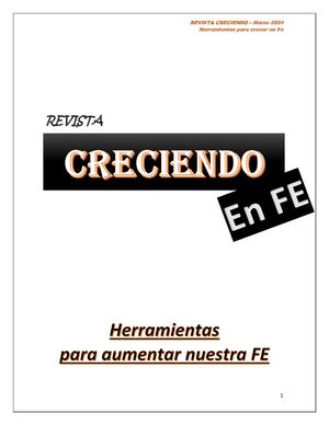 Revista Creciendo En Fe Marzo