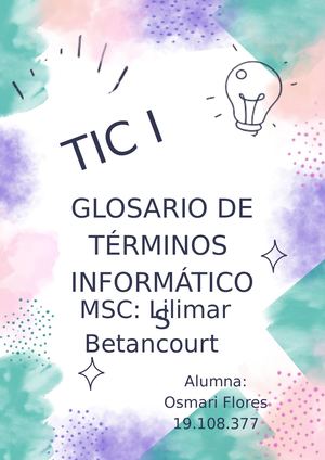 Documento A4 Portada Trabajo Creativo Infantil Acuarela Osmari Flores