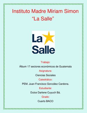 17 Sectores Económicos De Guatemala Dulce Cuyuch