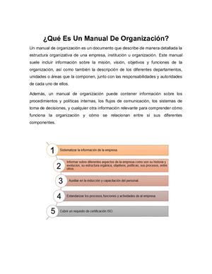 Qué Es Un Manual De Organización