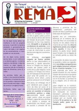 Hoja Parroquial 2024 - III Domingo De Cuaresma