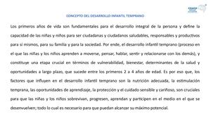 Desarrollo Infantil Temprano - EDUCACIÓN INICIAL