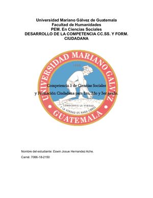 Semana 3 Desarrollo De La Competencia Cc Ss Y Form Ciudadana , Jh