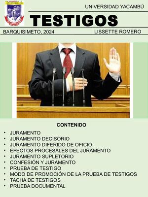 Derecho Probatorio Testigos