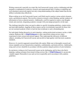 Art Coursework Layout