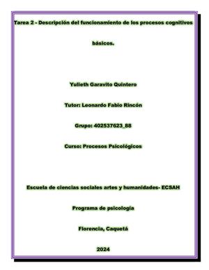 Tarea 2 - Descripción del funcionamiento de los procesos cognitivos básicos