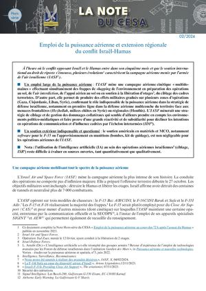 LA NOTE DU CESA HORS SÉRIE - Emploi de la puissance aérienne et extension régionale  du conflit Israël-Hamas