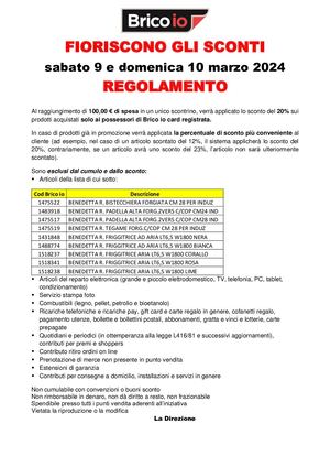 Regolamento 9_10 Marzo 20% Sconto Su 100€
