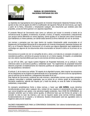 Manual De Convivencia Hacienda Fontanar Del Río