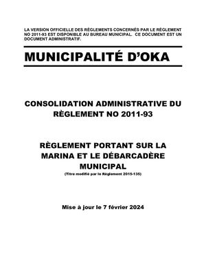 Règlement 2011-93 (Marina et débarcadère municipal)