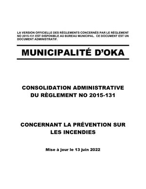 Règlement 2015-131 (Prévention des incendies)