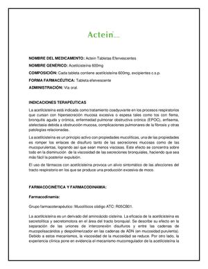 Ficha Técnica Actein 600mg