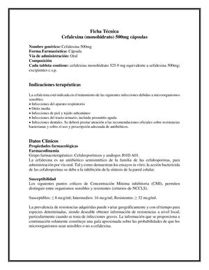 Ficha Técnica Cefalexina
