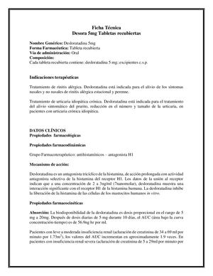 Ficha Técnica Desora