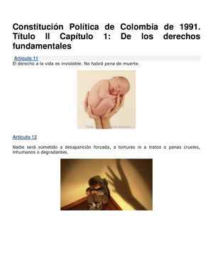 Constitución Política De Colombia De 1991