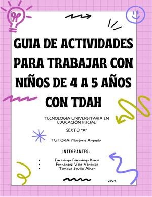 Guia De Actividades Para Niños Con Tdah 2024