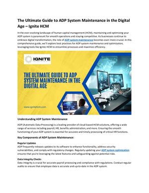 The Ultimate Guide To Adp System Maintenance In The Digital Age