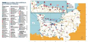 Carte Plages Debarquement et Bataille De Normandie