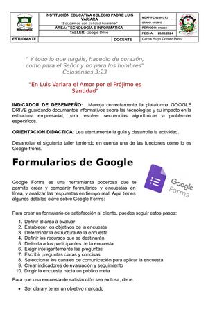 Formato Google Drive Formularios 10 Grado Primer Perido (1)