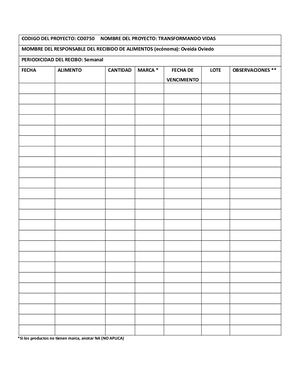 Recibido De Alimento