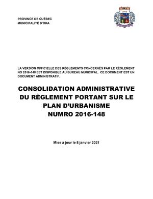 Règlement 2016-148 (Plan d'urbanisme)