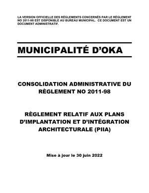 Règlement 2011-98 (PIIA)