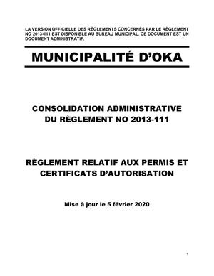 Règlement 2013-111 (Permis et certificats)