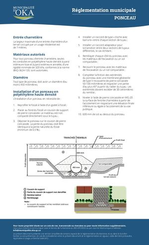 Règlement 2013-111 - FICHE-RÉSUMÉ - Ponceau