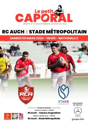 RC Auch / Stade Métropolitain - samedi 9 mars 2024