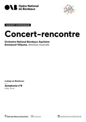 Concert-rencontre ONBA vendredi 8 mars 2024