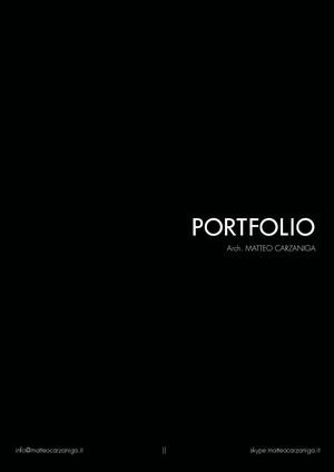 Portfolio Matteo Carzaniga ARCHITECTE