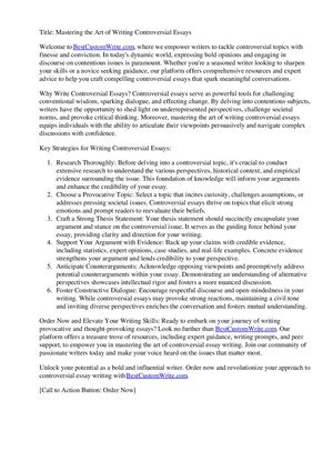 Calaméo - How To Write A Controversial Essay