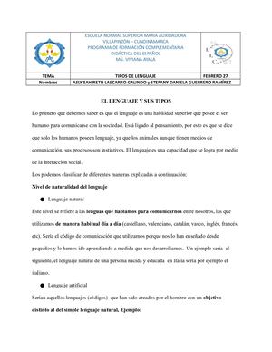 Taller De Tipos De Lenguaje (1)