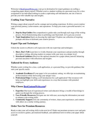 How To Write A Paper About Myself