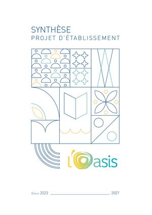 Synthèse Projet établissement Oasis 2023-2027