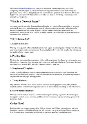 How To Write A Concept Paper